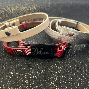 3 Origami Owl Wrap Bracelets with 1 Plate